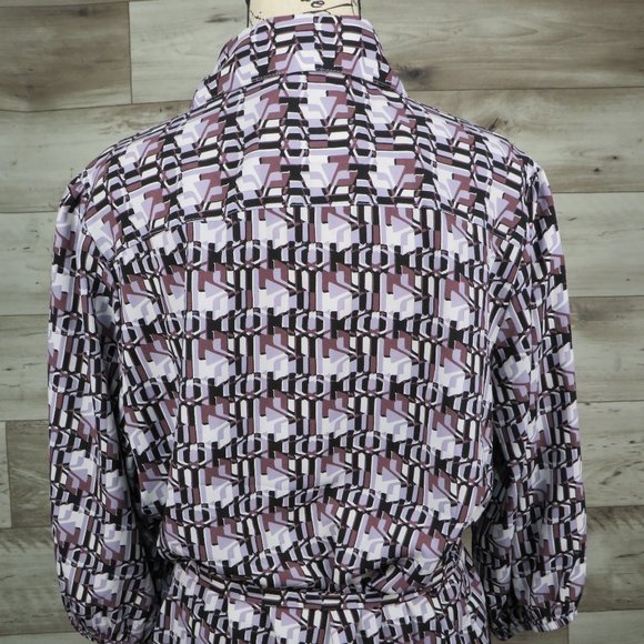 Ninety*‎ Women's Elastic 1/2 Sleeve Button Down Tie Waist Blouse~ Size 1X - Picture 2 of 10